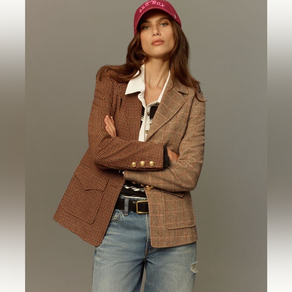 Avec Les Filles Tan and Brown Blazer